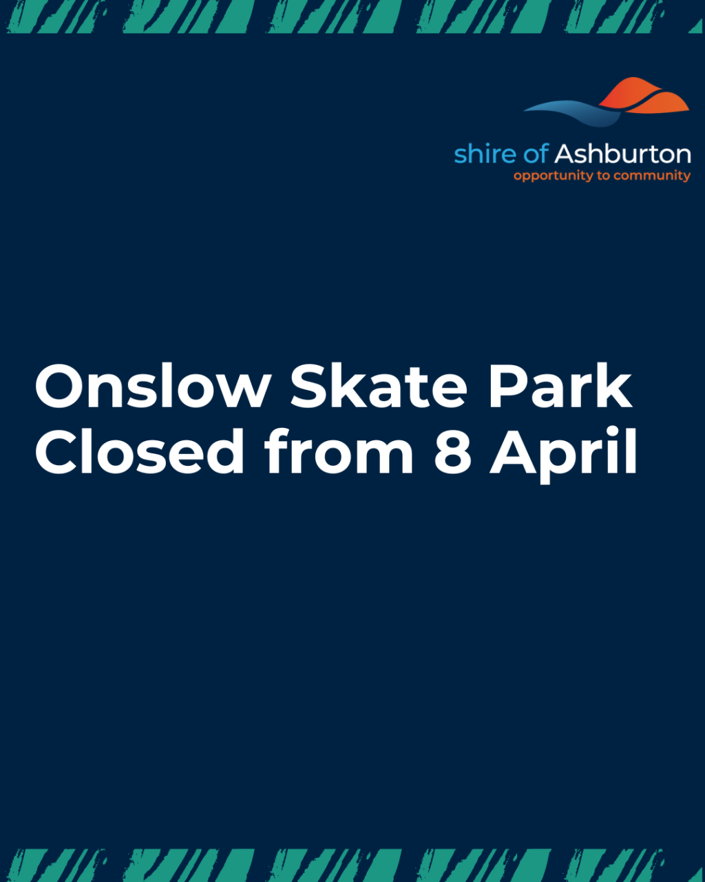 Onslow Skake Park Closed