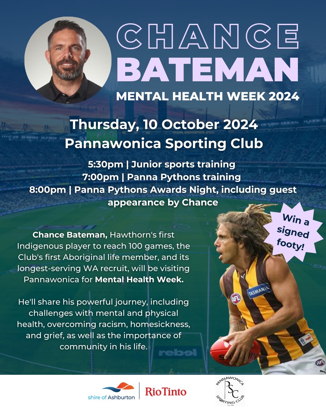 Mental Health Week - Chance Bateman in Pannawonica