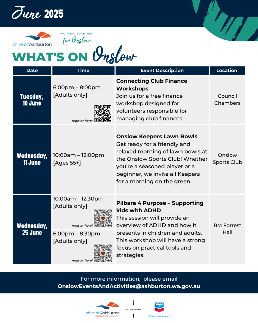 What's on June - Onslow