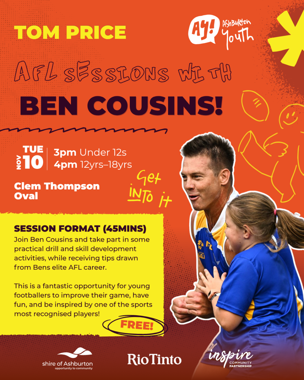 Tom Price | Youth AFL Sessions with Ben Cousins