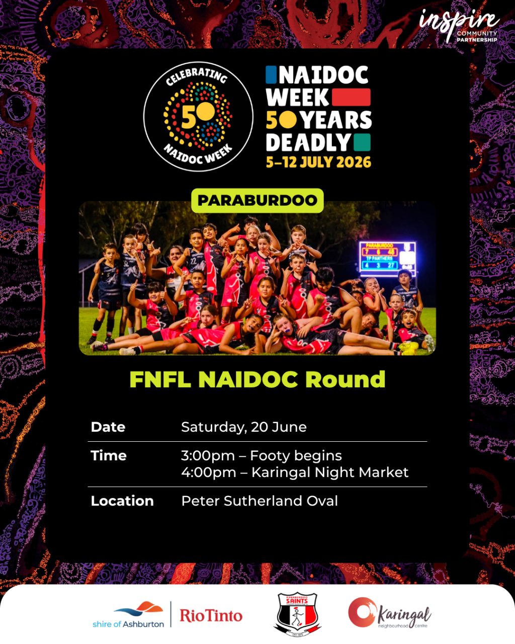 Paraburdoo NAIDOC Week – FNFL NAIDOC Round