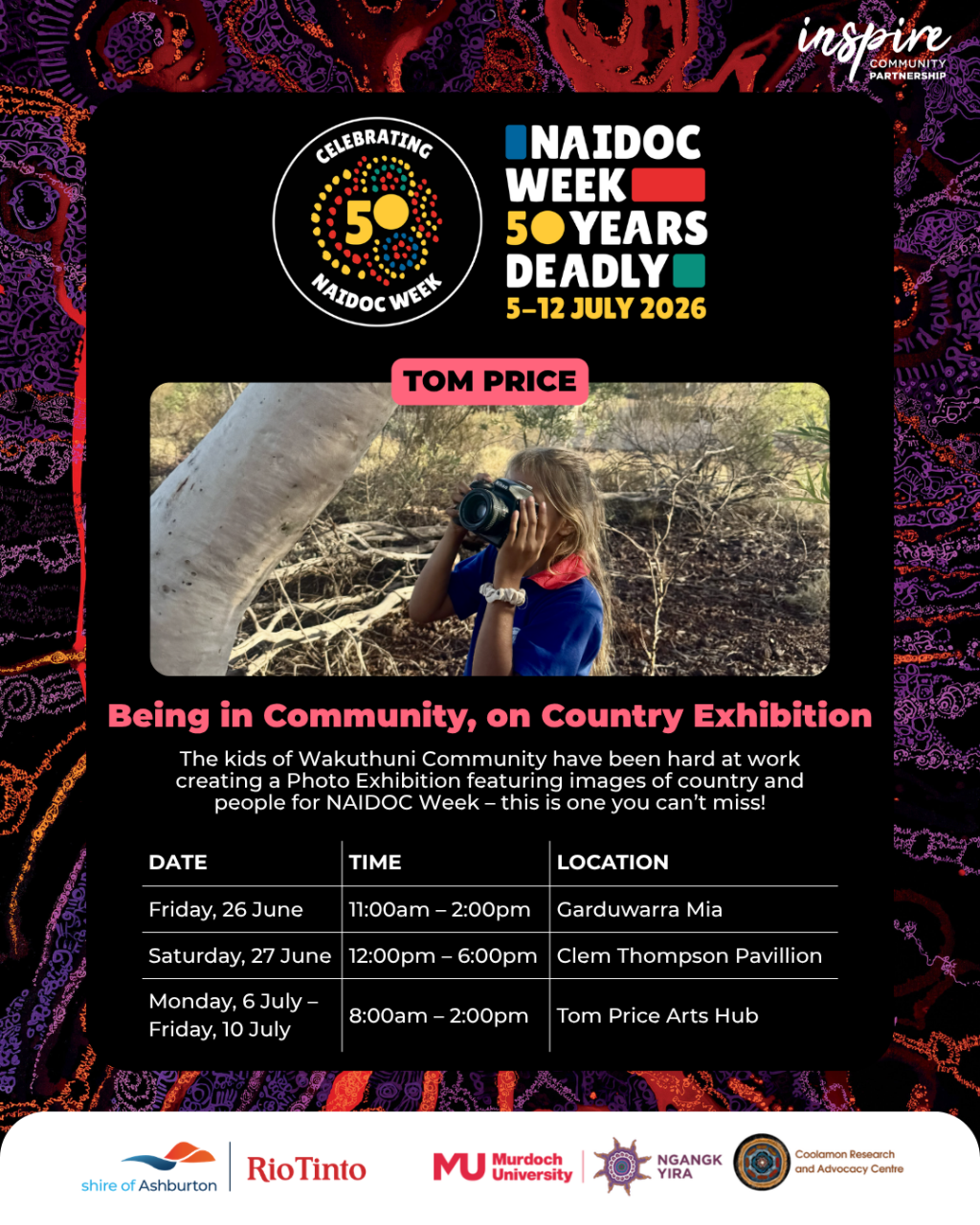Tom Price NAIDOC Week – Being in Community, on Country Exhibition