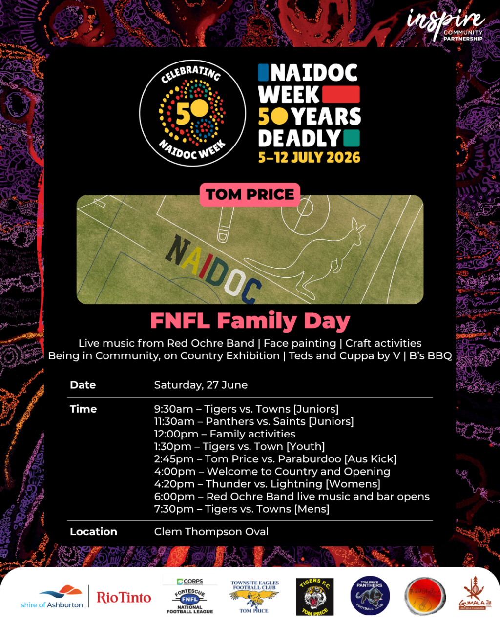 Tom Price NAIDOC Week – FNFL Family Day