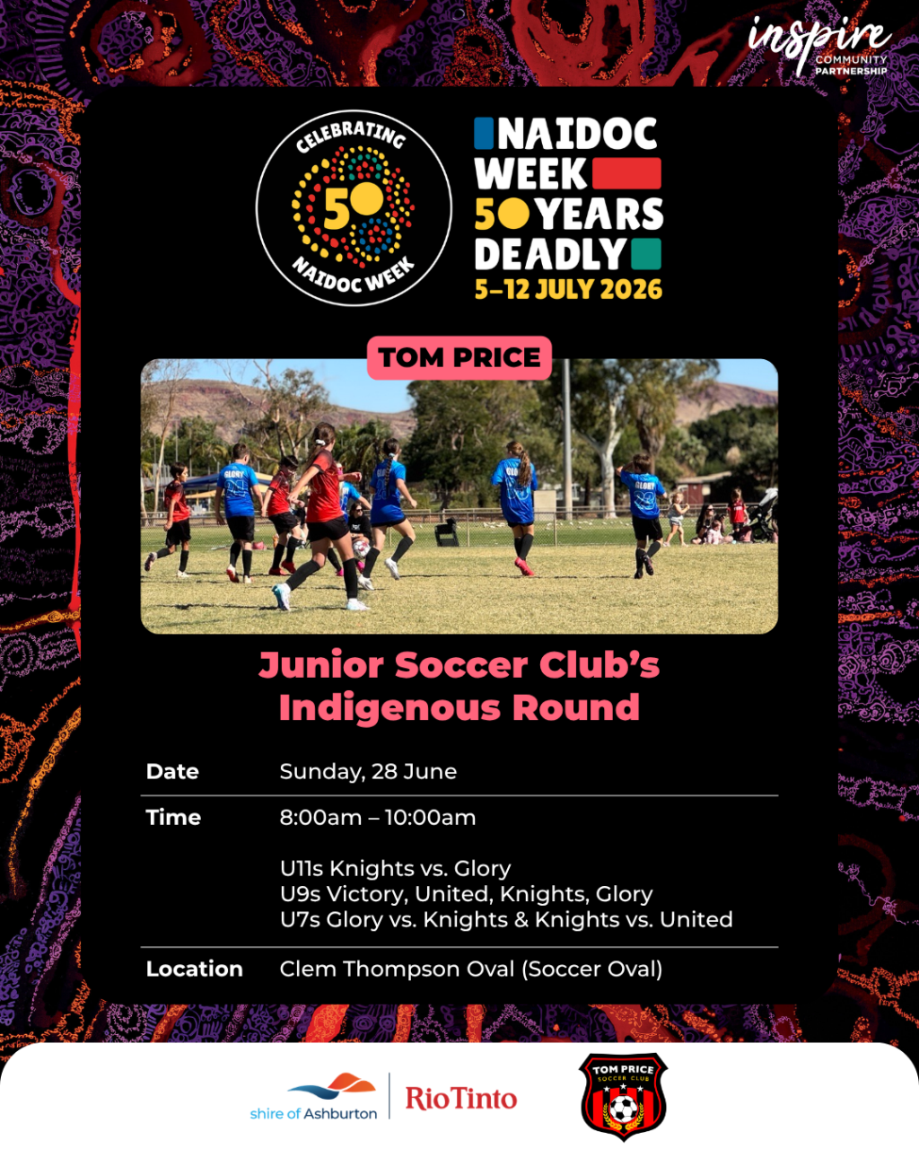 Tom Price NAIDOC Week – Junior Soccer Club’s Indigenous Round