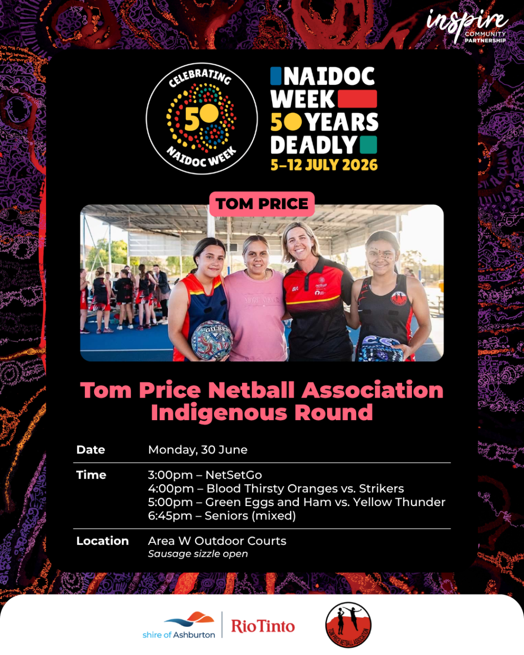 Tom Price NAIDOC Week – Netball Association Indigenous Round