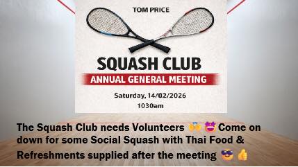 Tom Price Squash Club AGM