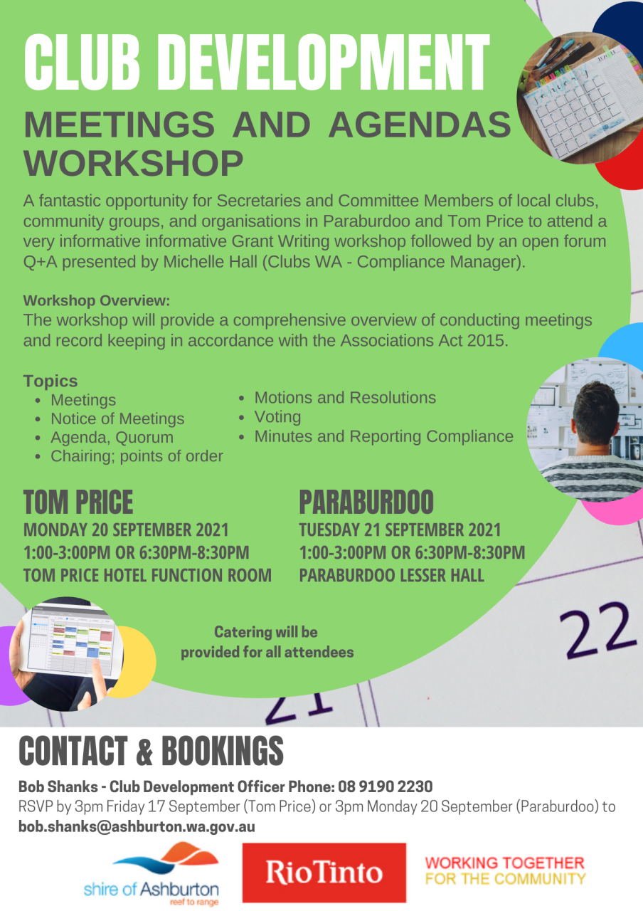 Club Development - Meetings and Agendas Workshop