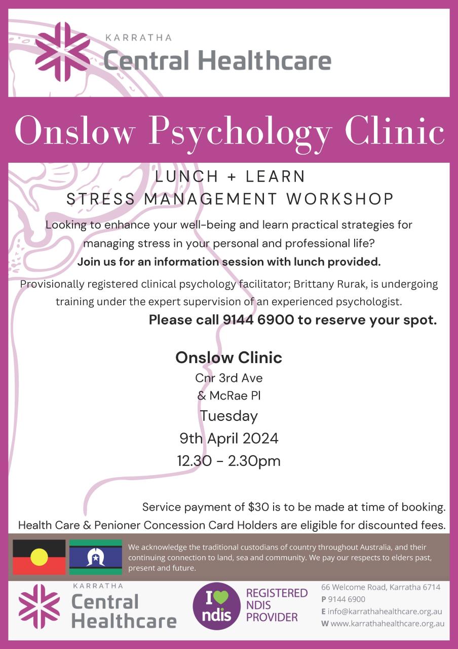 Onslow Psychology Clinic - Karratha Central Healthcare