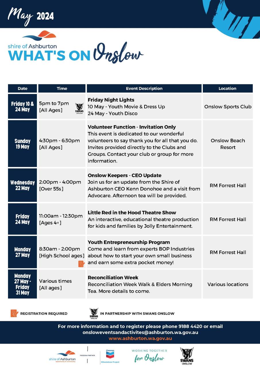 Whats On Onslow - May 2024