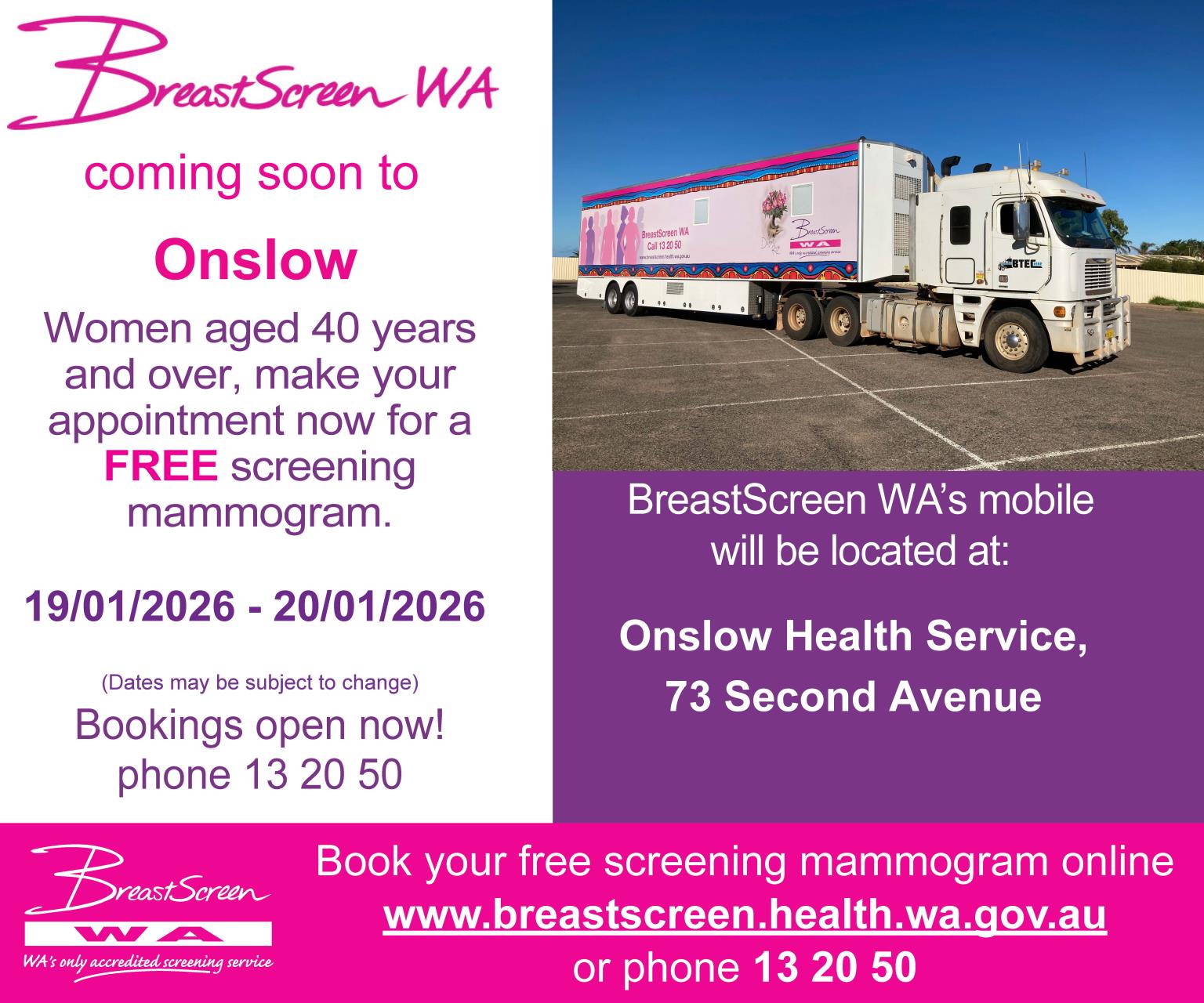 Onslow BreastScreen WA Mobile Visit