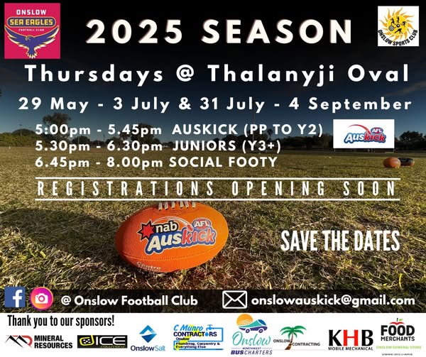 Onslow Footy 2025 Season