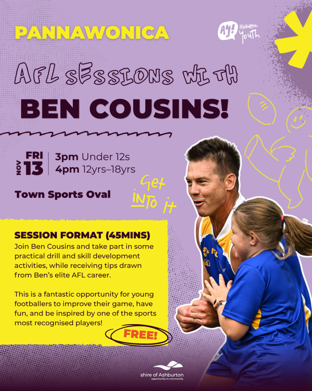 Pannawonica Youth AFL Sessions with Ben Cousins