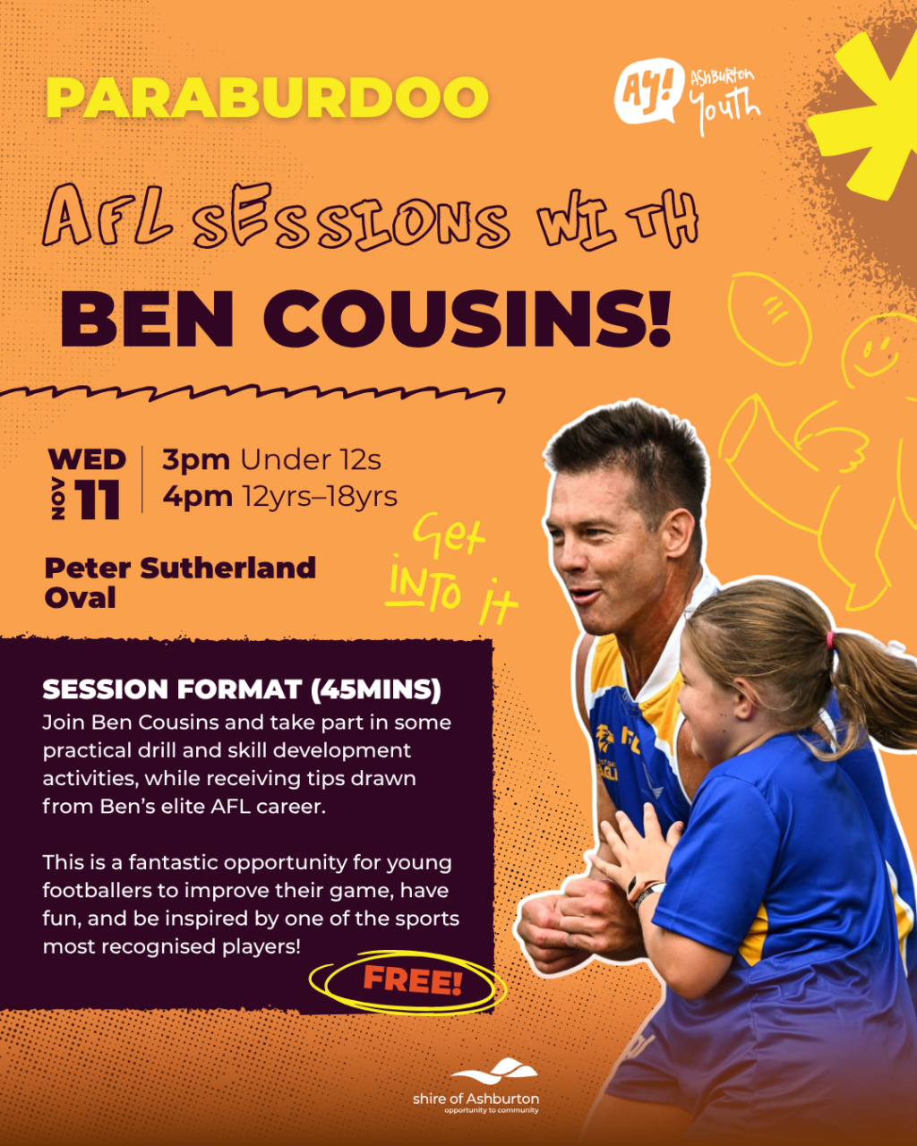 Paraburdoo Youth AFL Sessions with Ben Cousins