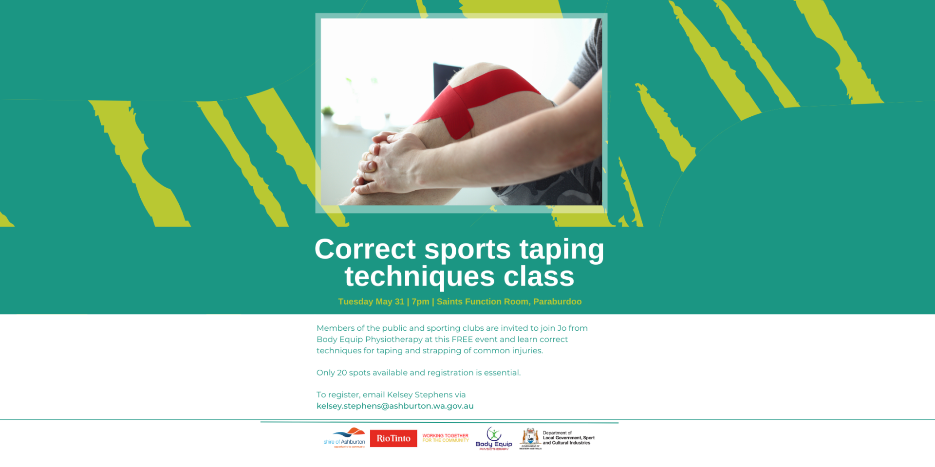 Correct sports taping techniques class - Paraburdoo