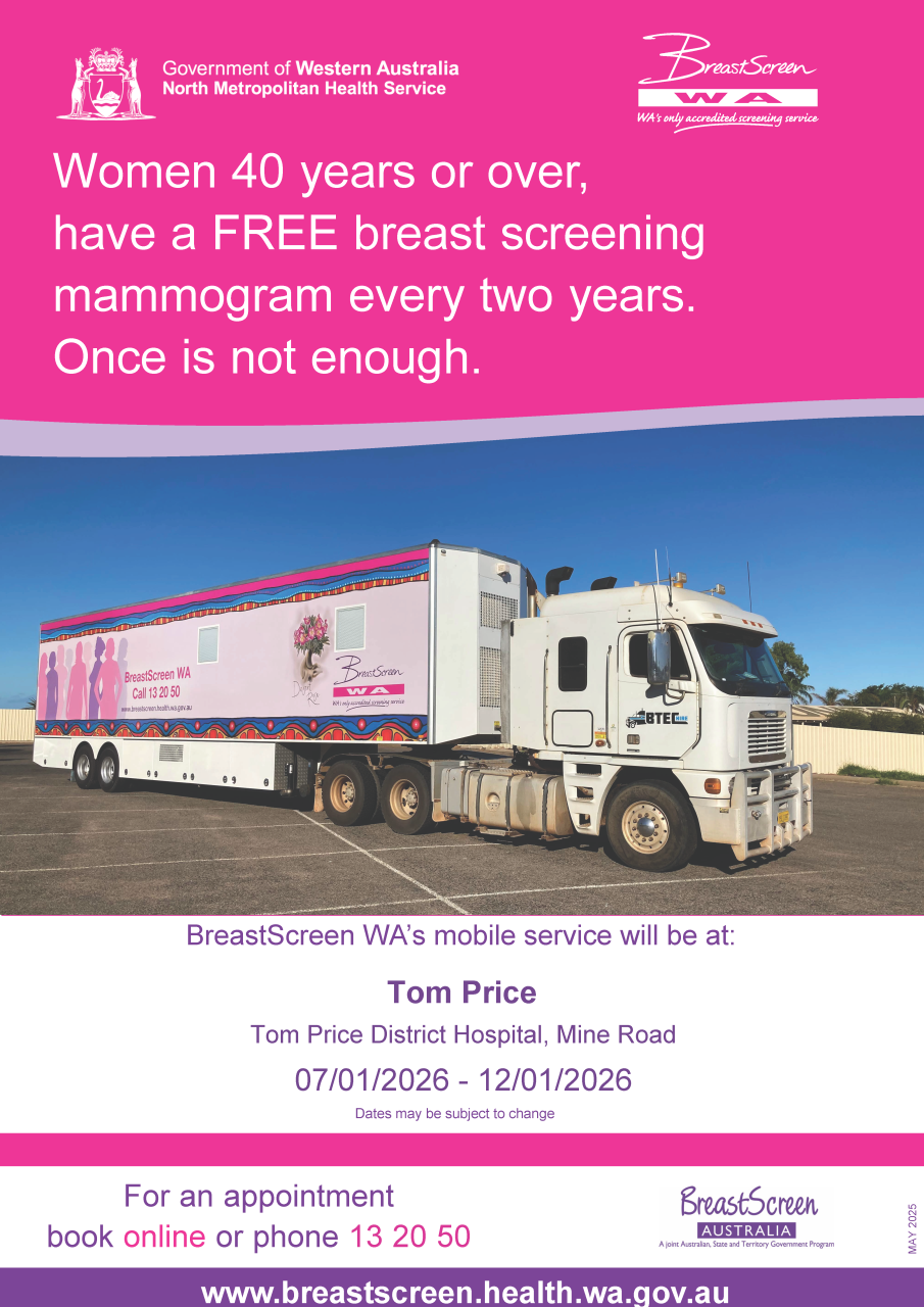Tom Price BreastScreen WA Mobile Visit