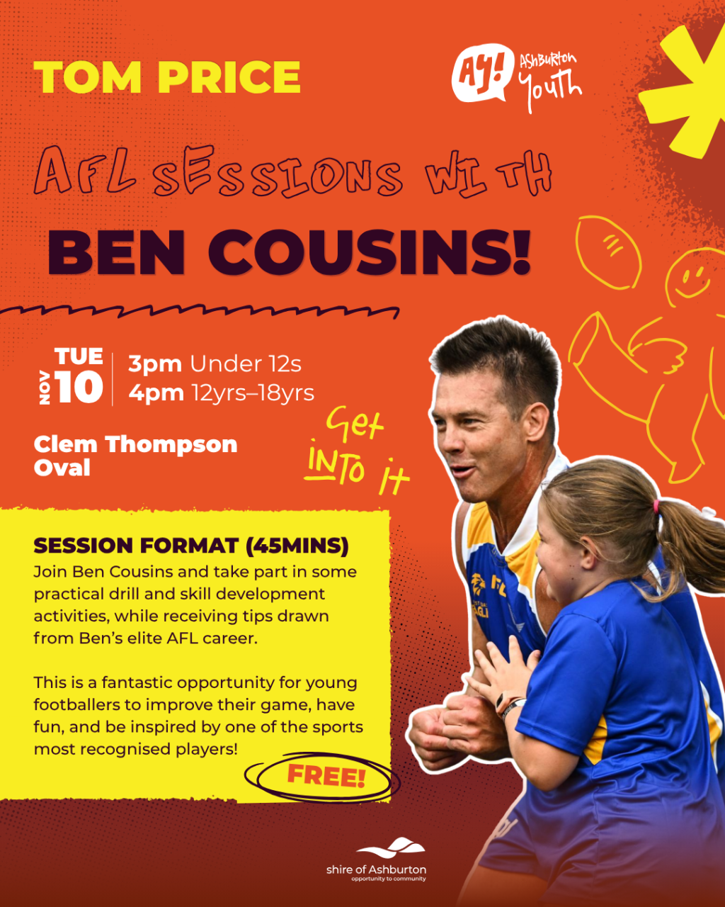 Tom Price Youth AFL Sessions with Ben Cousins