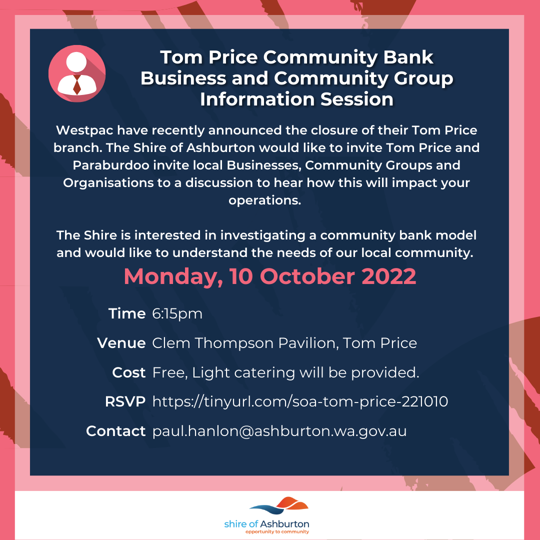 Tom Price Community Bank Business and Community Group Information Session