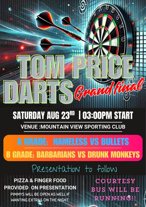 Tom Price Darts Grand Finals