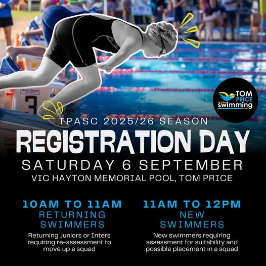 Tom Price Swimming Registration Day