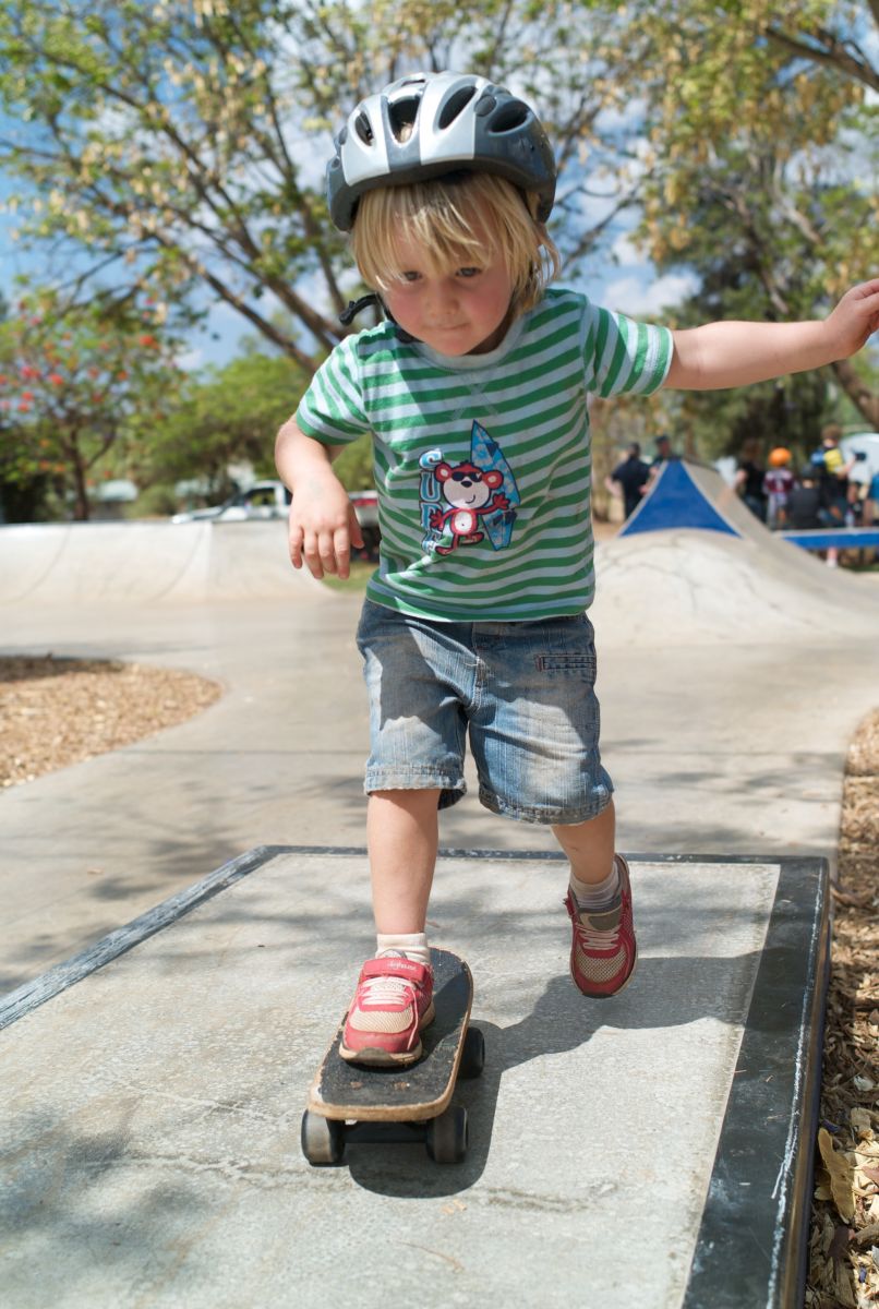 Kid on skateboard