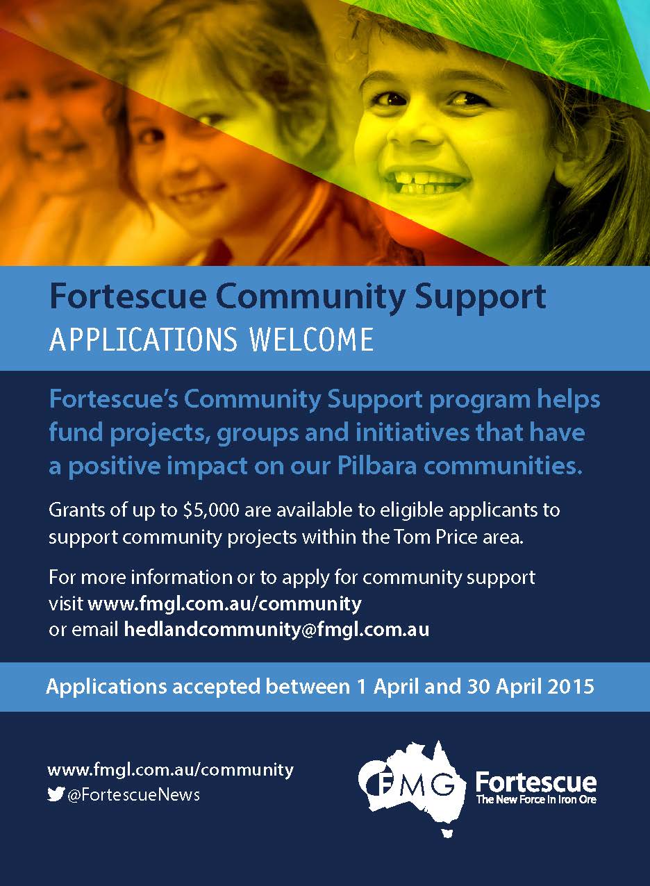 Applications for Fortescue community grants open