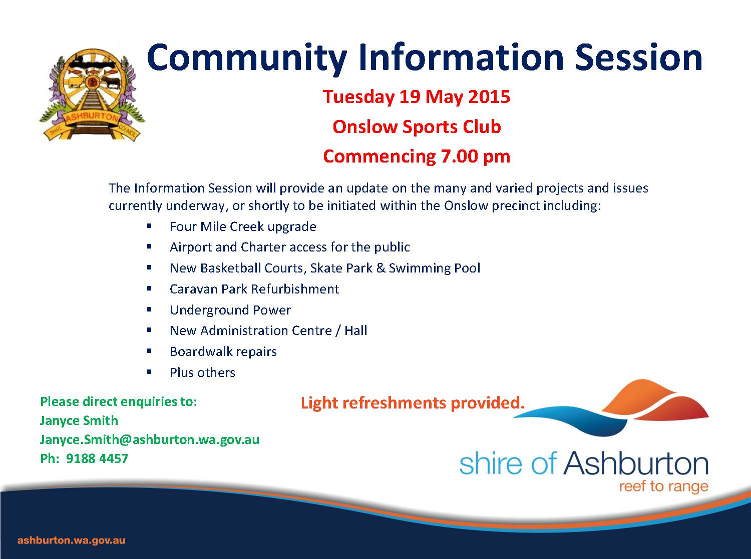 Onslow Community Information Session