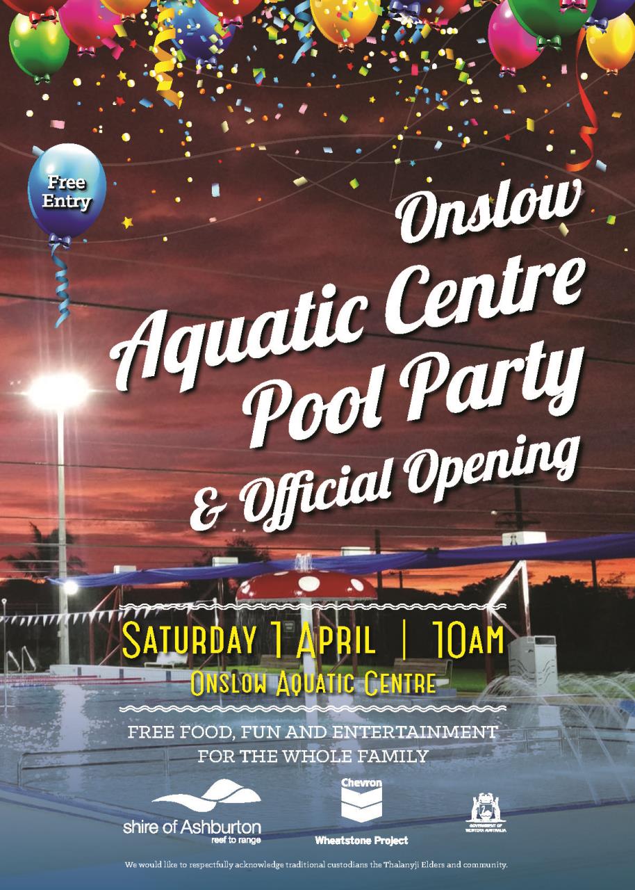 Onslow Aquatic Centre change in opening hours 1 April