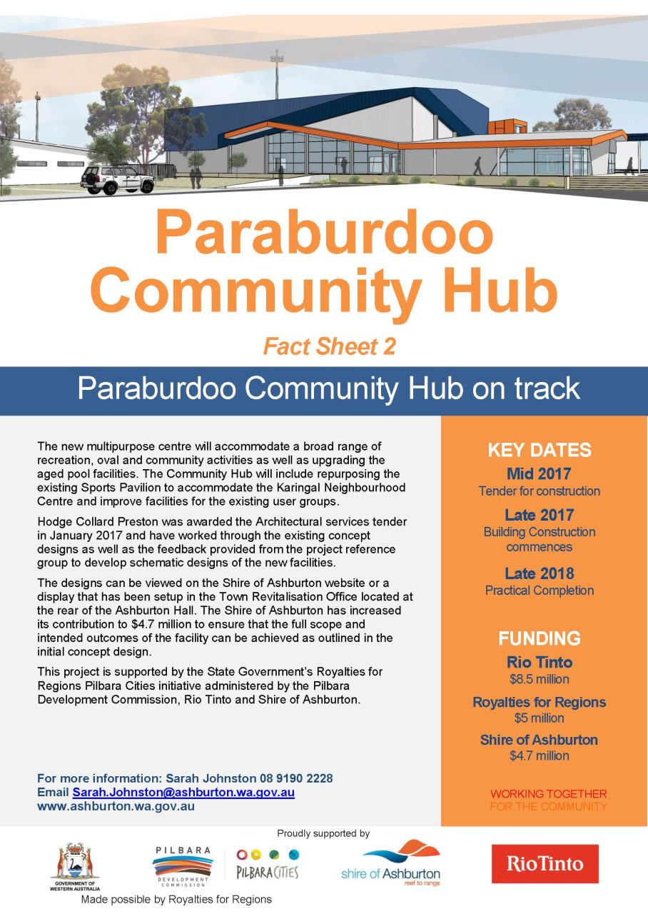 Paraburdoo Community Hub on Track