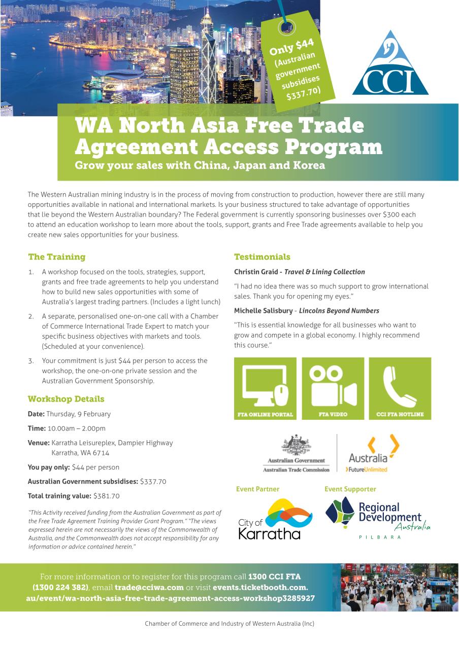 WA North East Asia Free Trade Agreement Access Program