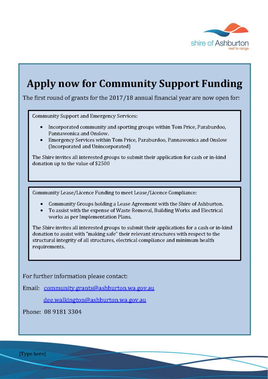 Apply now for Community Support Funding
