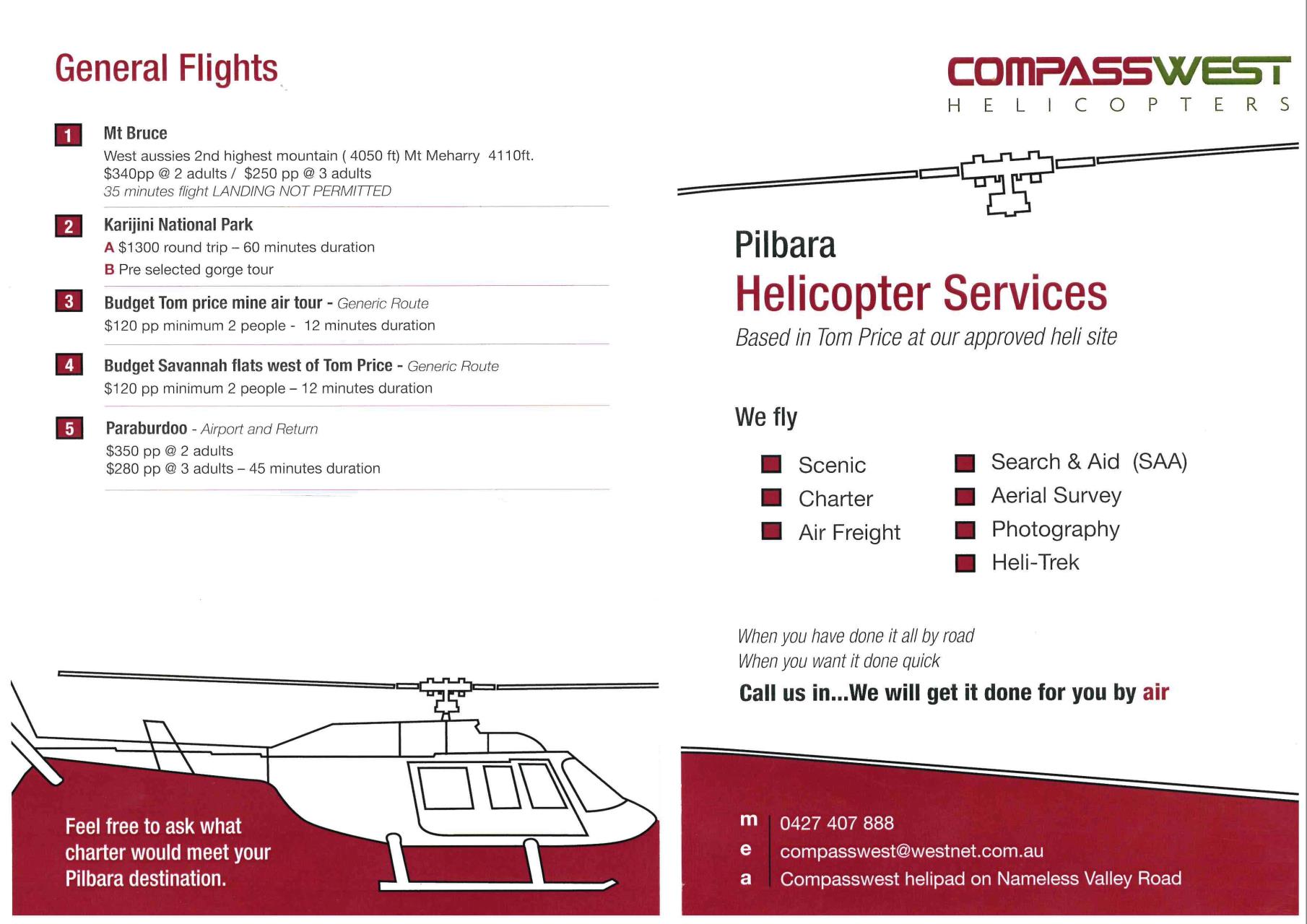 Pilbara Helicopter Services operating from Tom Price
