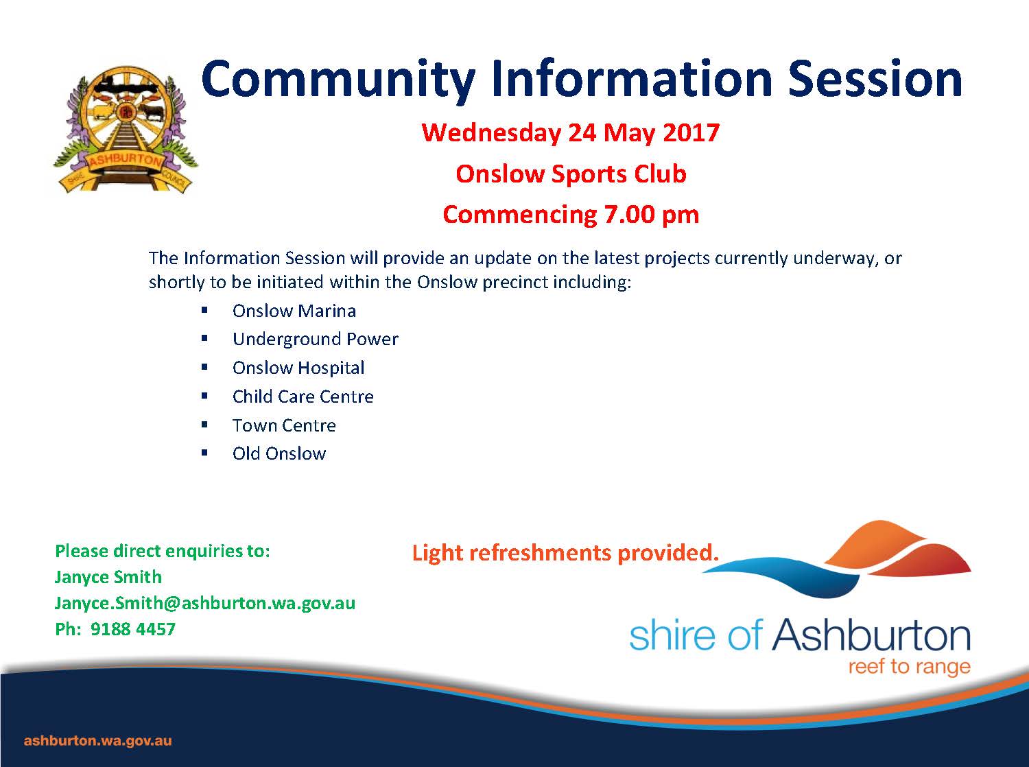 Onslow Community Information Session