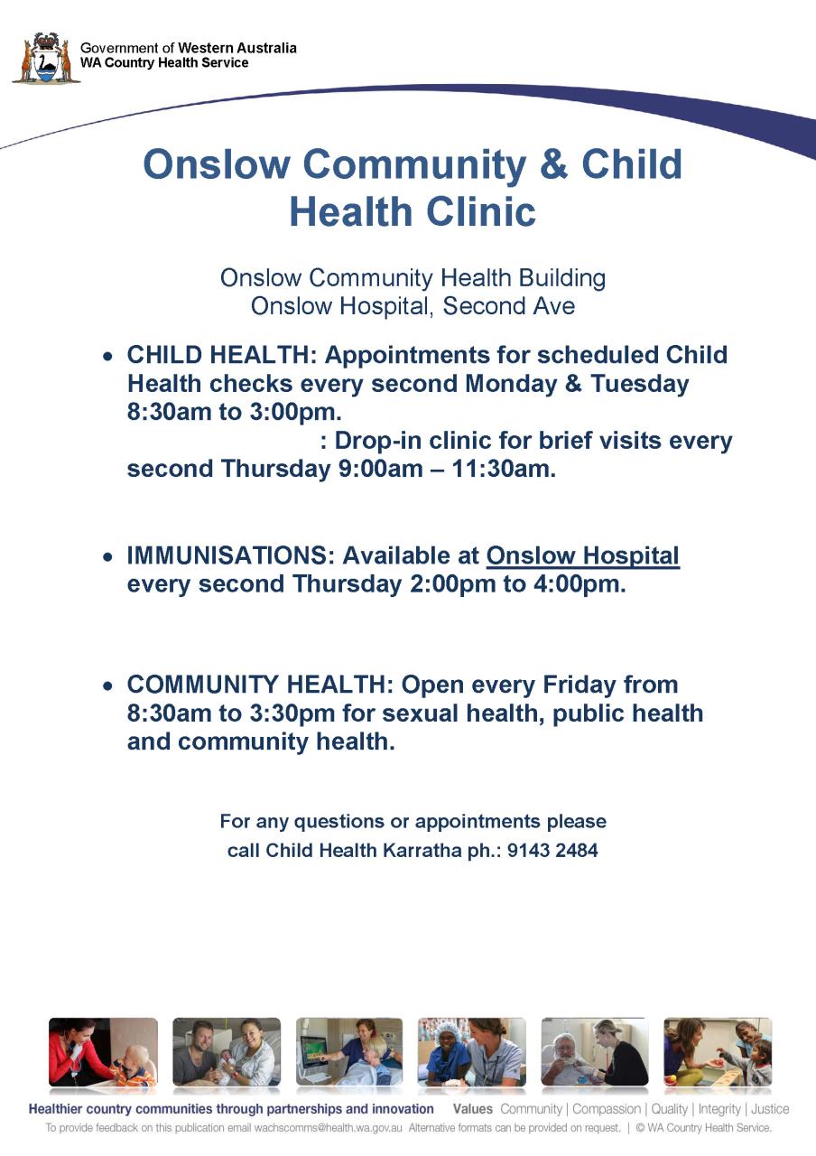 Health Clinic Schedule - Pannawonica and Onslow 2