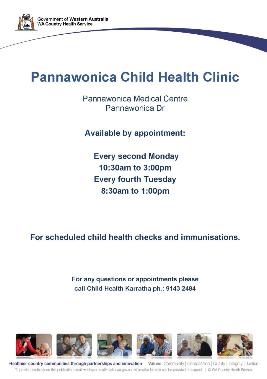 Health Clinic Schedule - Pannawonica and Onslow