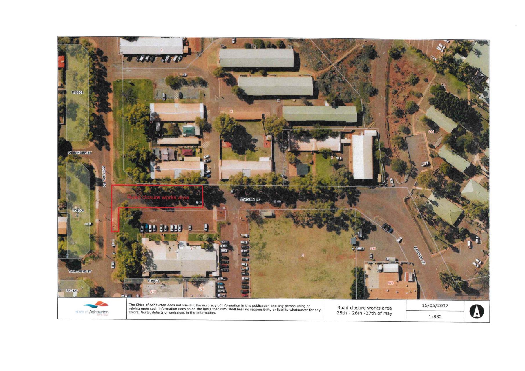 Road closures on Stadium Road, Tom Price 1