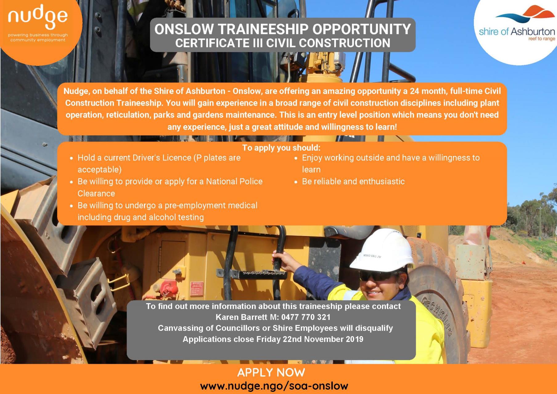 Onslow traineeships