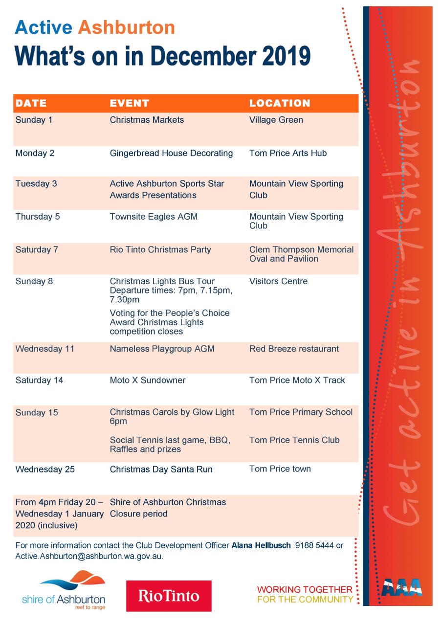 November 2019 Community Calendar