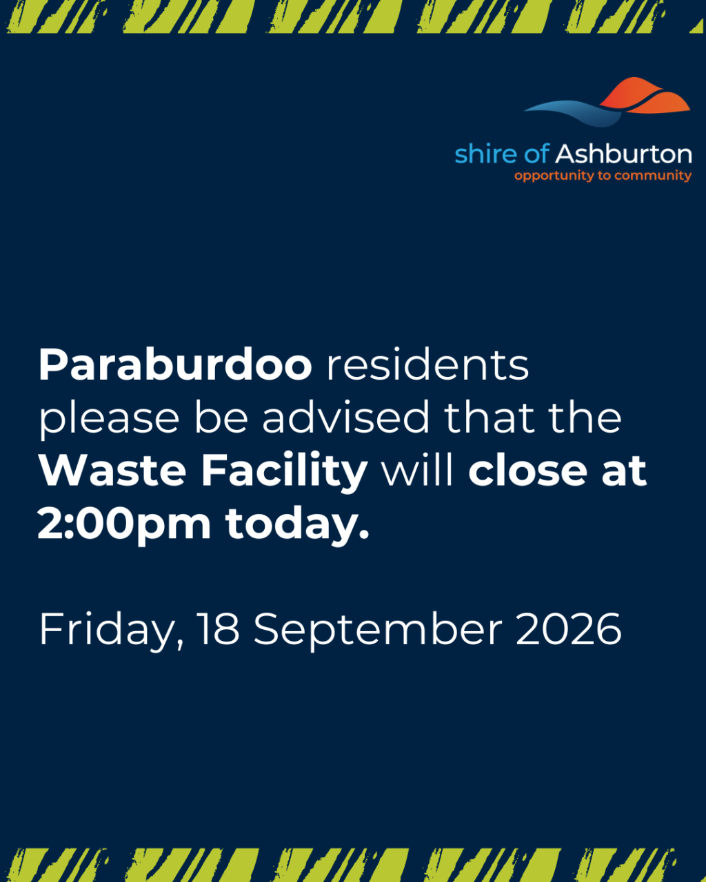 Paraburdoo Waste Facility Early Closure - September 18