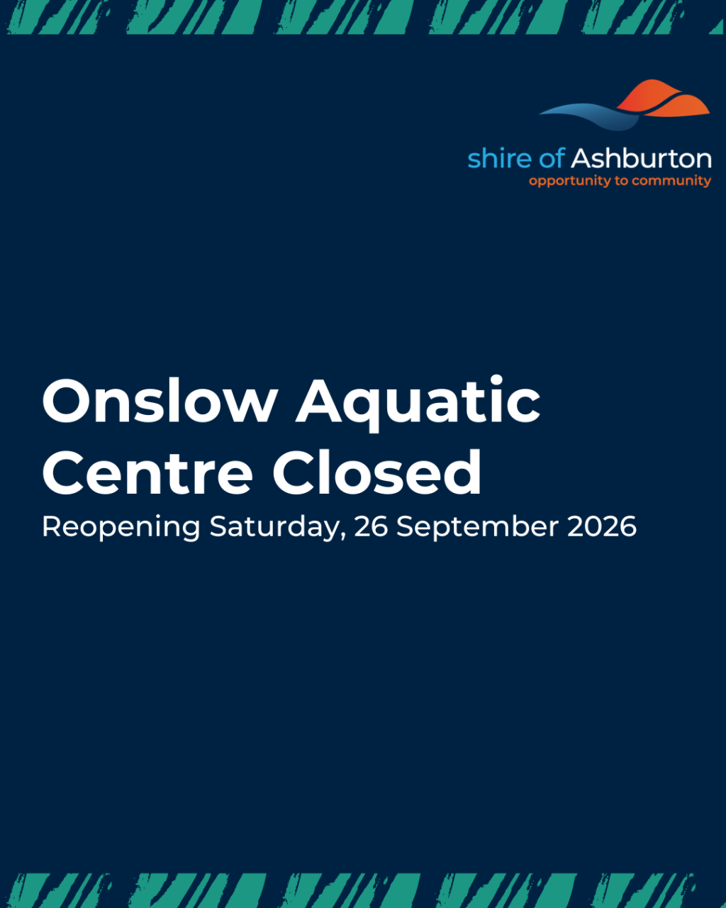 Onslow Aquatic Centre Early Closure