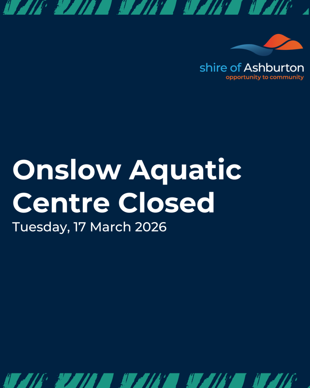 Onslow Aquatic Centre Closed