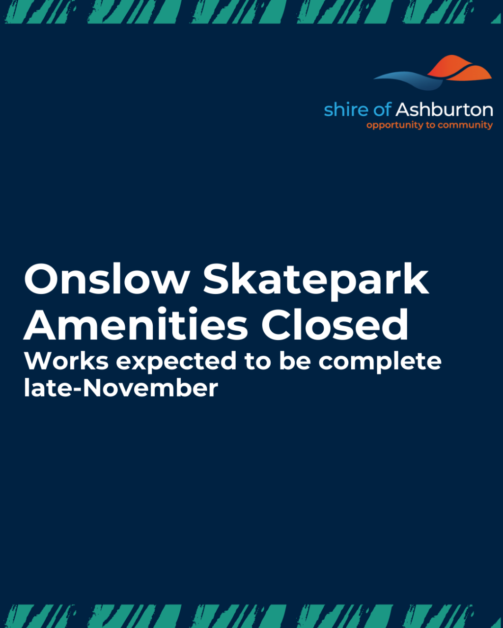 Onslow Skatepark Amenities Closed