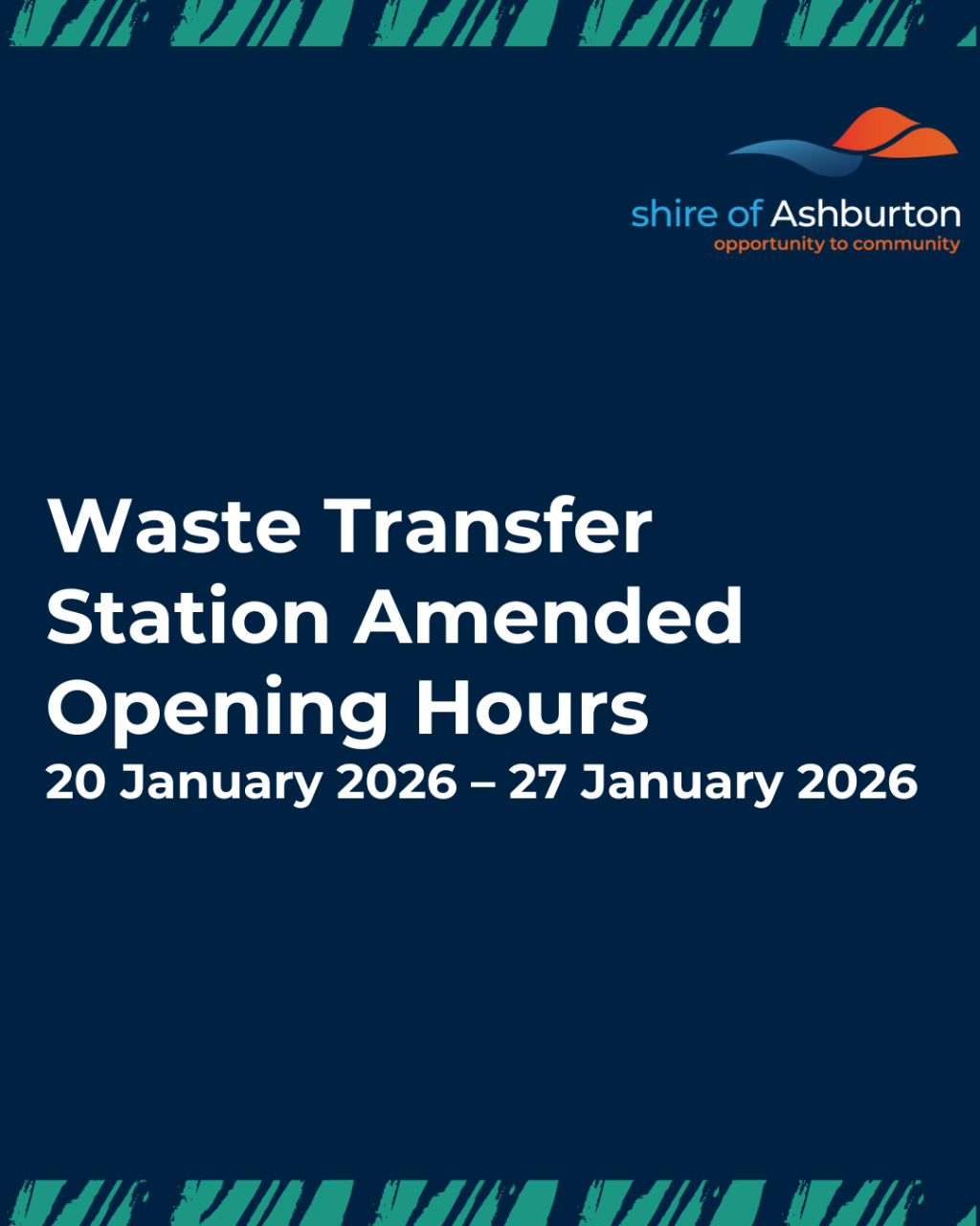 Onslow Waste Transfer Station Amended Opening Hours