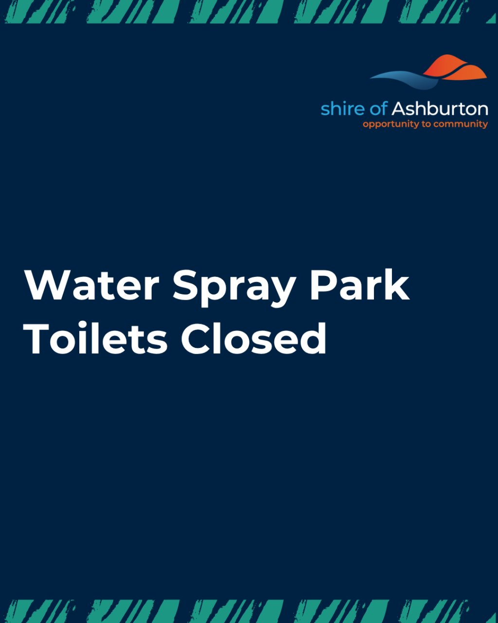 Onslow Water Spray Park Toilets Closed