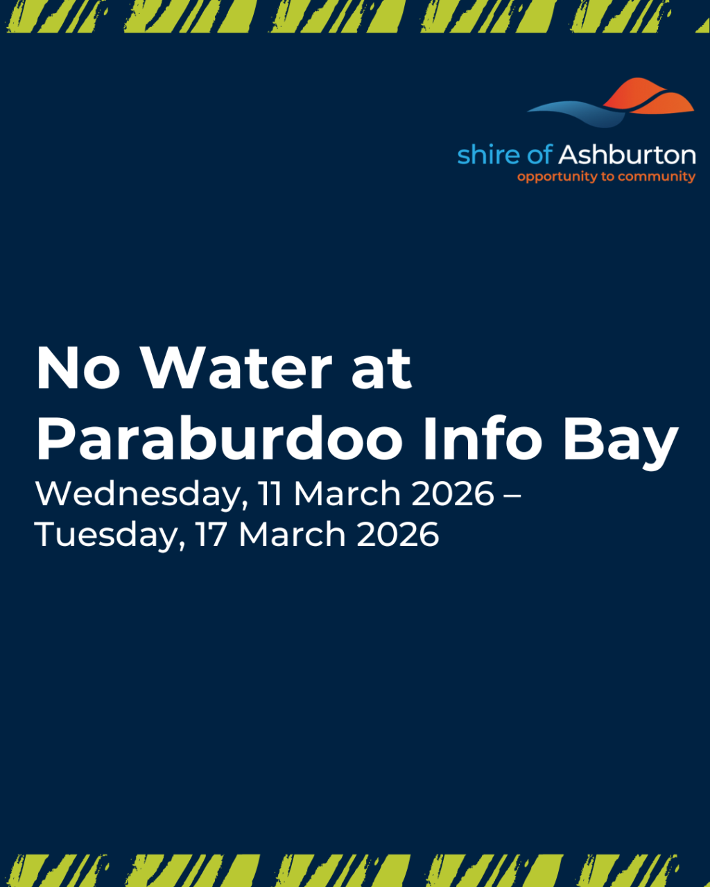 No Water at Paraburdoo Info Bay