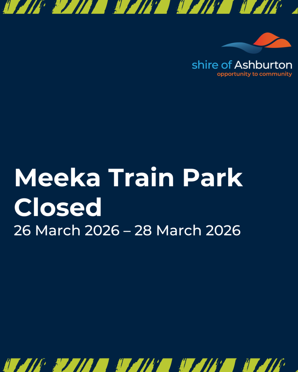 Meeka Train Park Closed