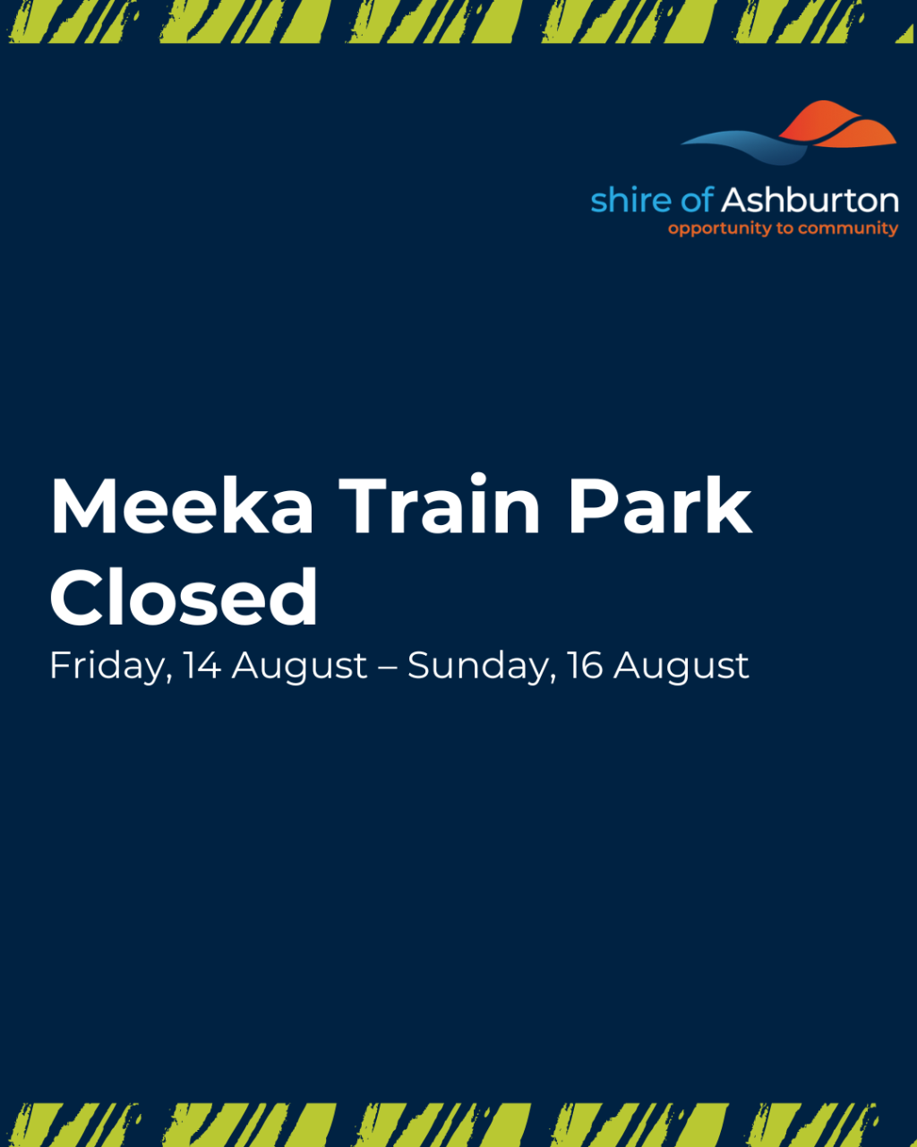 Paraburdoo Meeka Train Park Closed