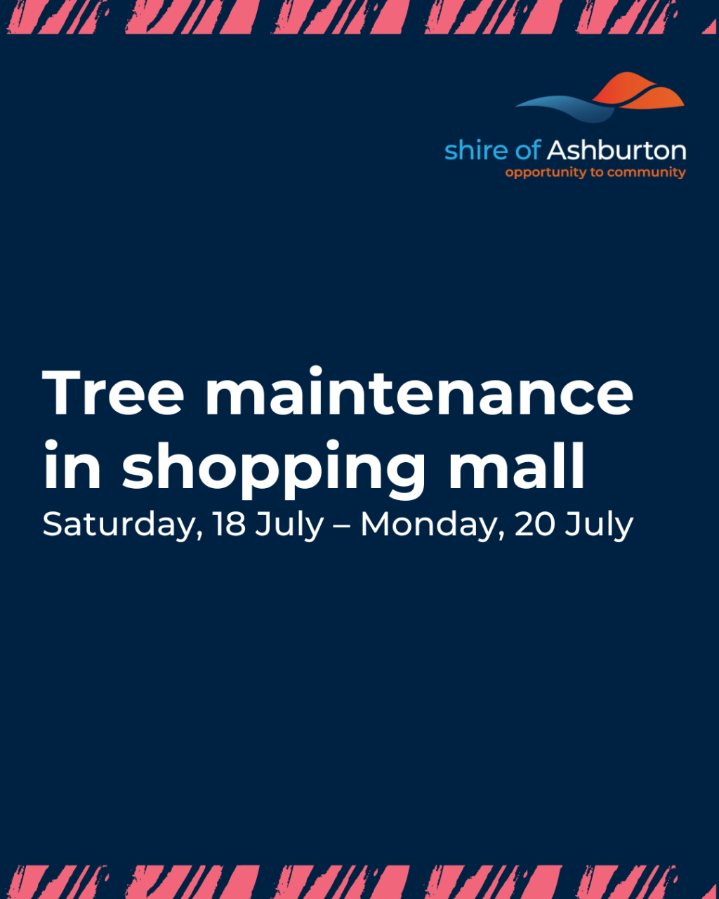 Tree maintenance in Tom Price shopping mall