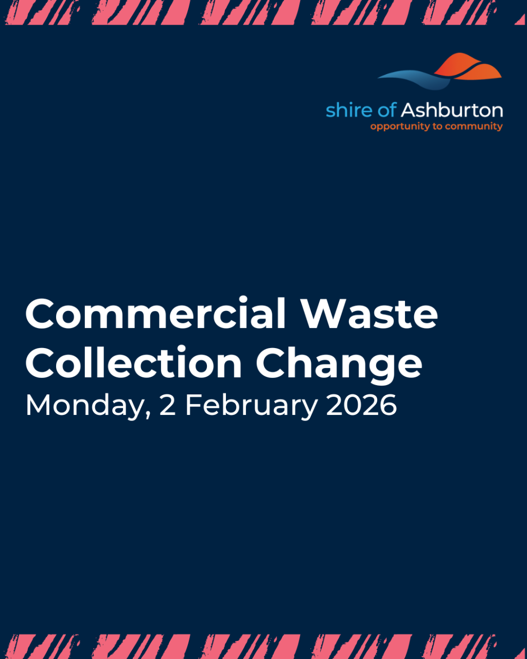 Tom Price Commercial Waste Collection Change