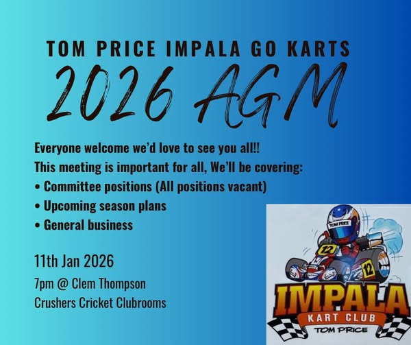 Tom Price Impala Go Karts AGM