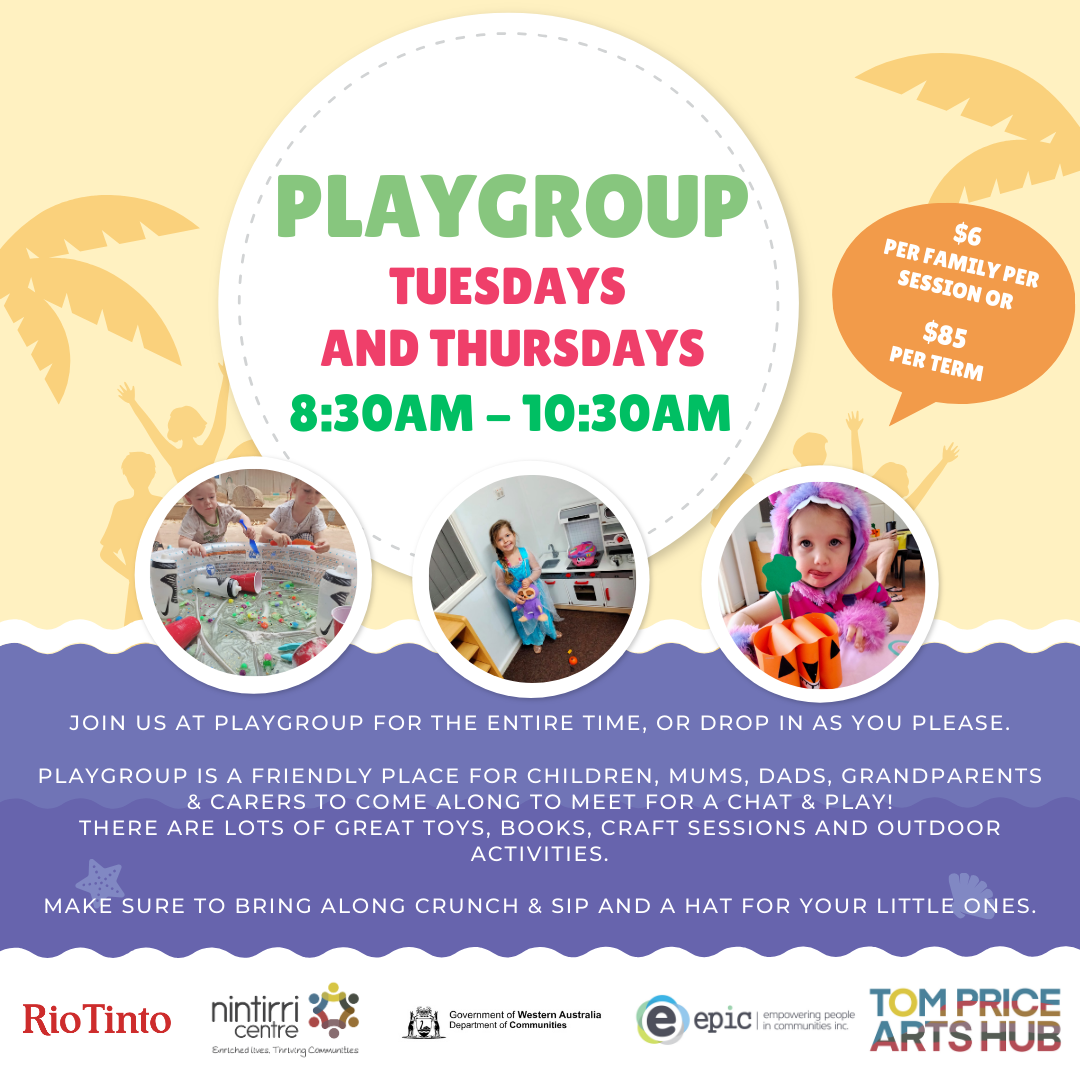 Tom Price Playgroup (Tuesdays and Thursdays)